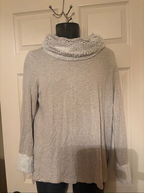 Cozy Grey Funnel Neck Women's Sweater